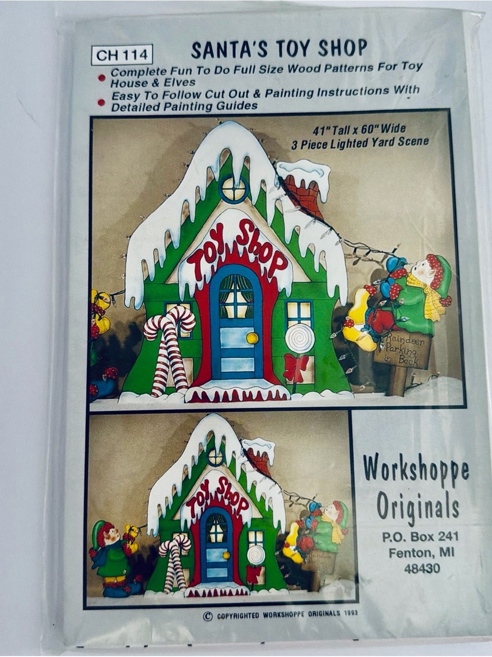 Workshoppe Originals Full Size Wood Working Pattern Santa's Toy Shop Elf Elves